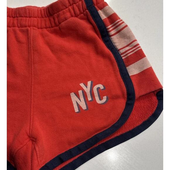 Mother Denim Women’s Size XS The Triple Running Mate Pull On Shorts Red Navy - Picture 3 of 9